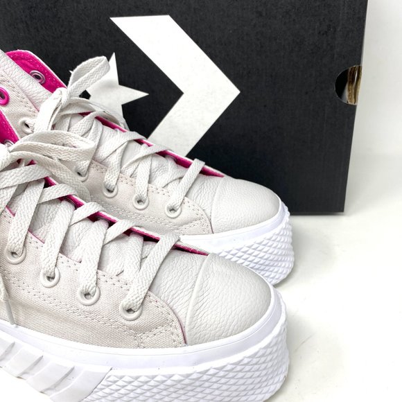 Converse CTAS Lift 2X Hi Pale Putty Platform Pink Canavs Sneakers Womens 571676C - Picture 9 of 10